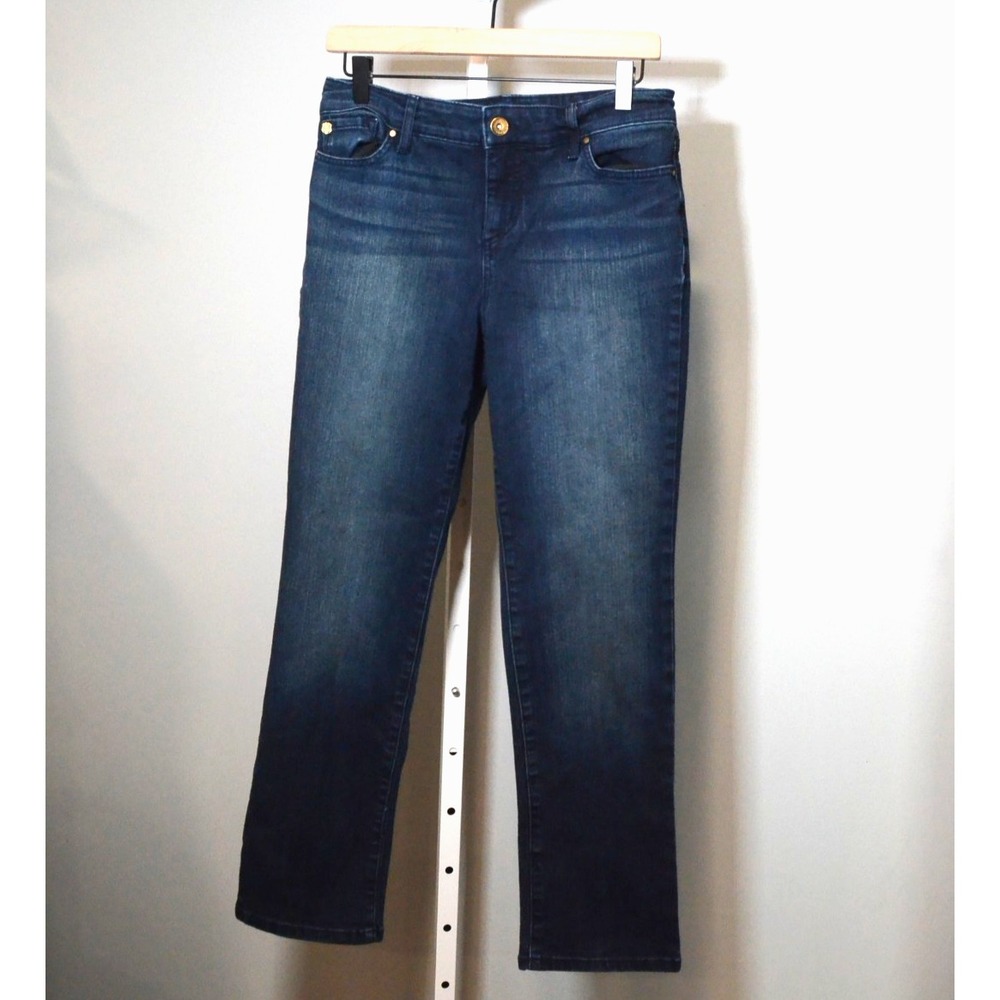 Bandolino Women's Size 8P Mandie Style Dark Wash Denim Straight Leg Jeans